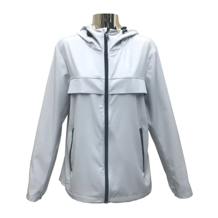 Ženska enoslojna lahka jakna v beli barvi